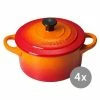 Le Creuset Mini Cocotte 4er Set Ofenrot