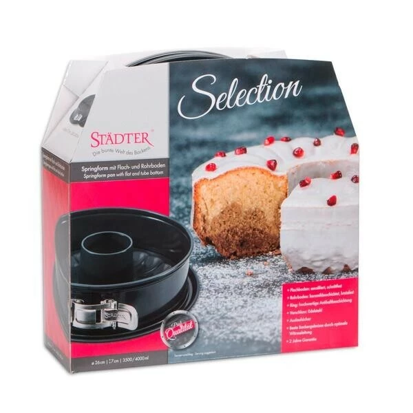 Städter Springform Mit Flach- Und Rohrboden 26 Cm Selection Schwarz – Bild 3